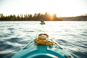 two people kayaking, dating differently