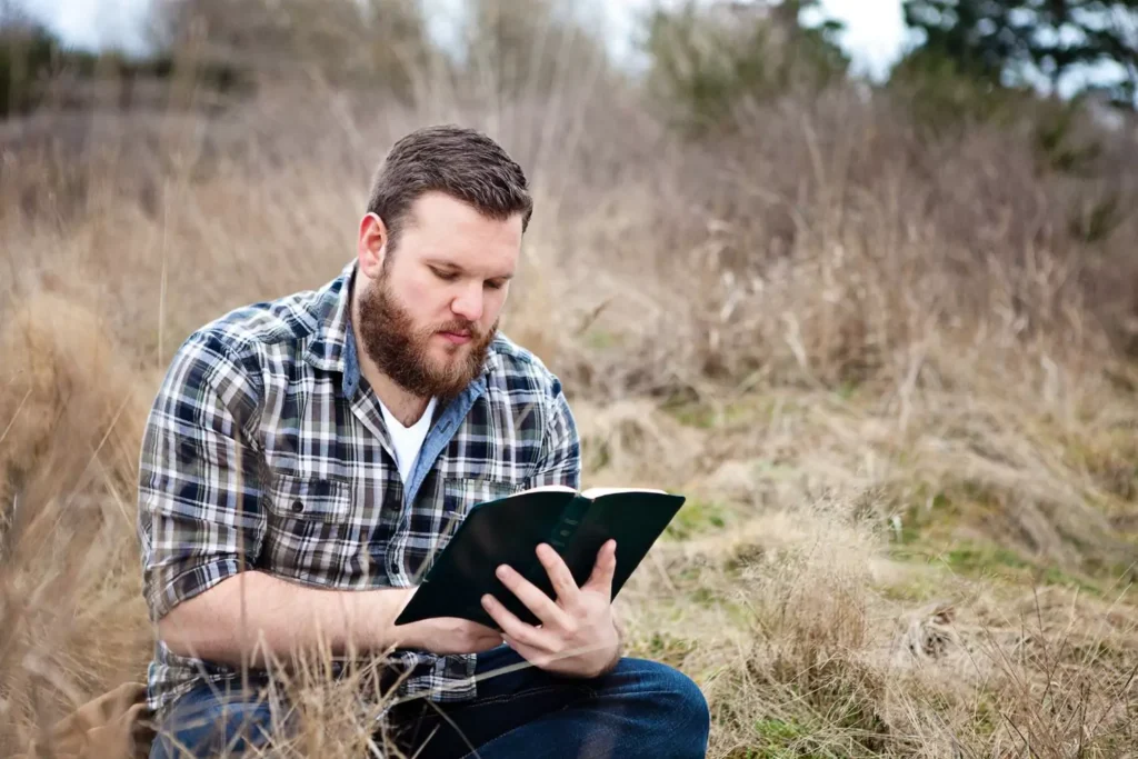 A man reading God's word, the Bible