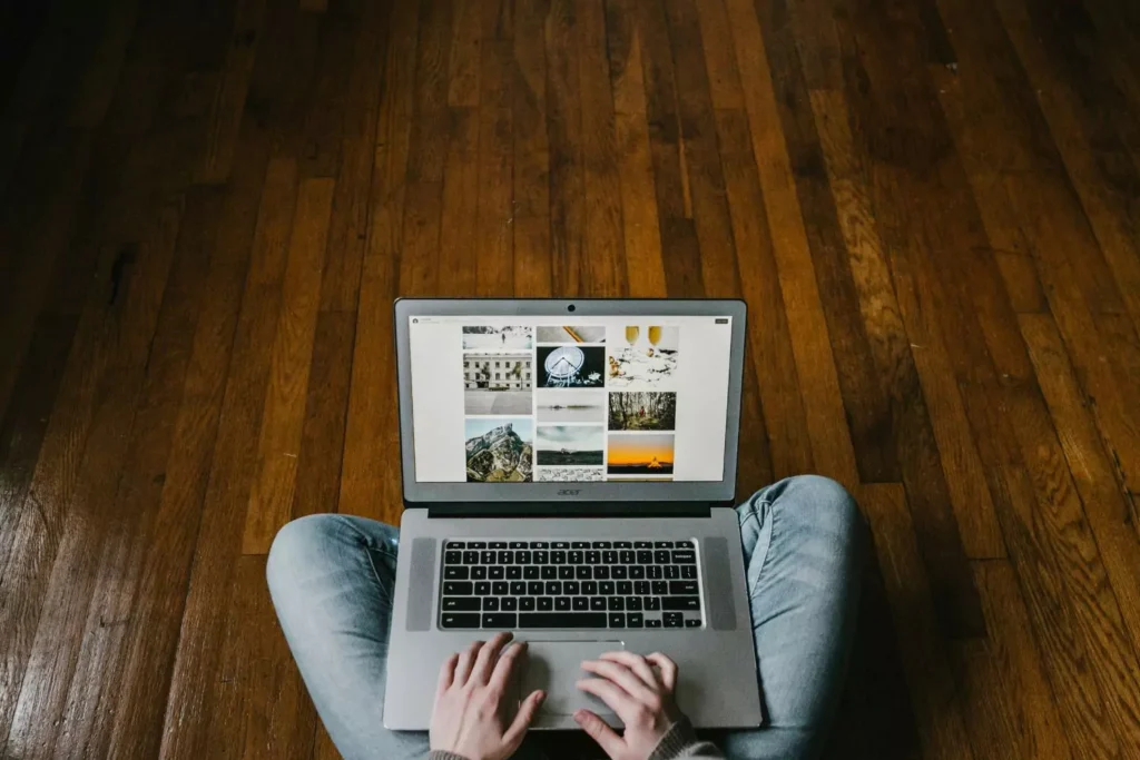 looking to switch jobs, a person works on their computer